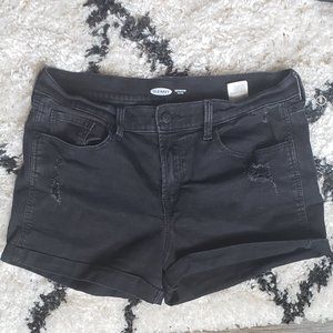 Black jeans shorts